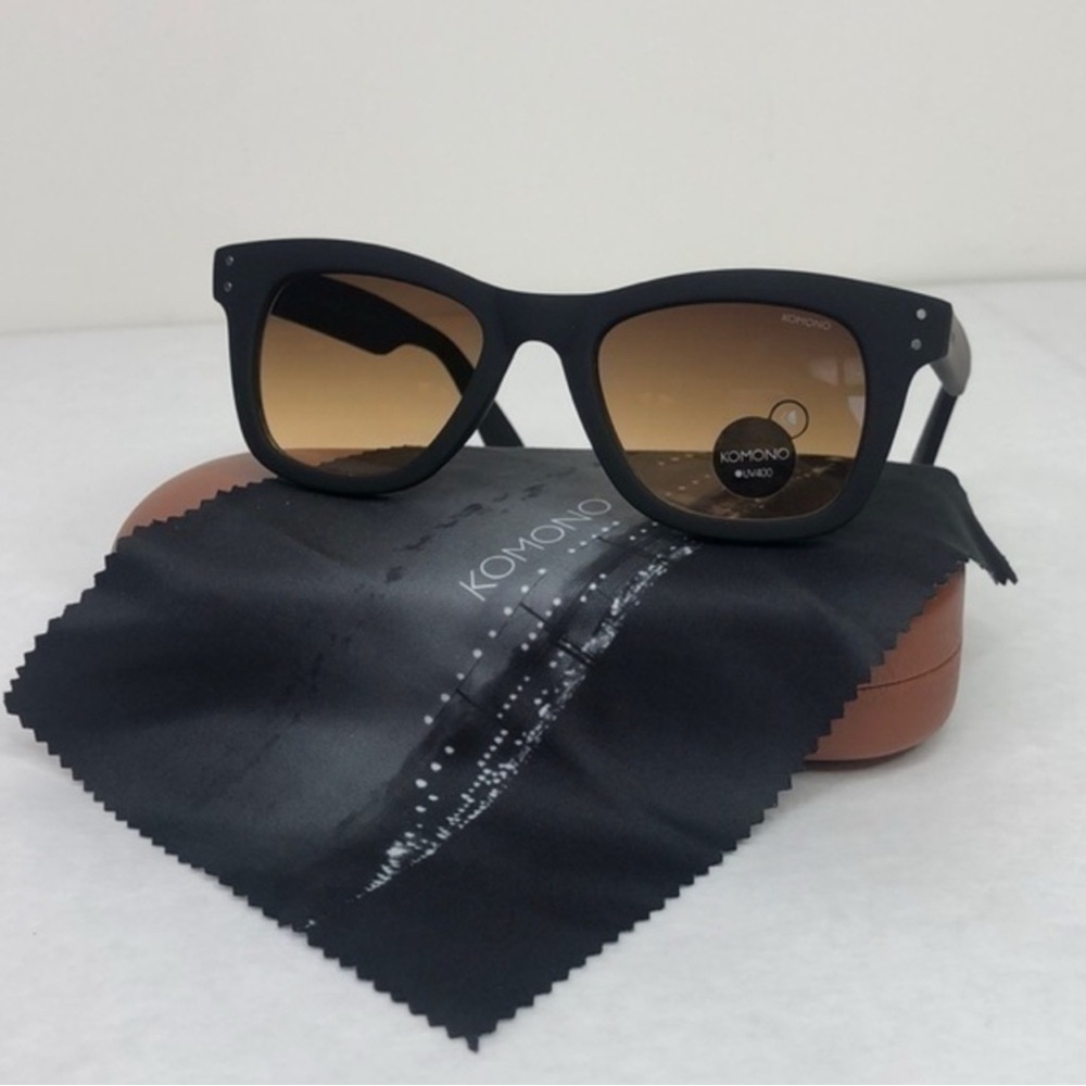 Komono Sunglasses Matte Black - Brown Gradient Lenses | Unisex Allen Rubber - Picture 11 of 14
